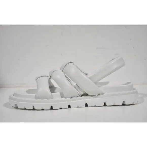 Prada Blow White Padded Leather Logo Strappy Slingback Sport Sandal Flat 40 - Picture 7 of 10